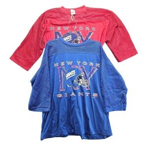 2‎ Vintage New York Giants Football T-Shirt Mesh Jersey Style NFL